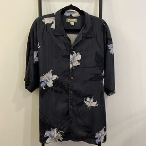Vintage Tommy Bahama Silk Floral Hawaiian Aloha Shirt Button Up Men Size XL